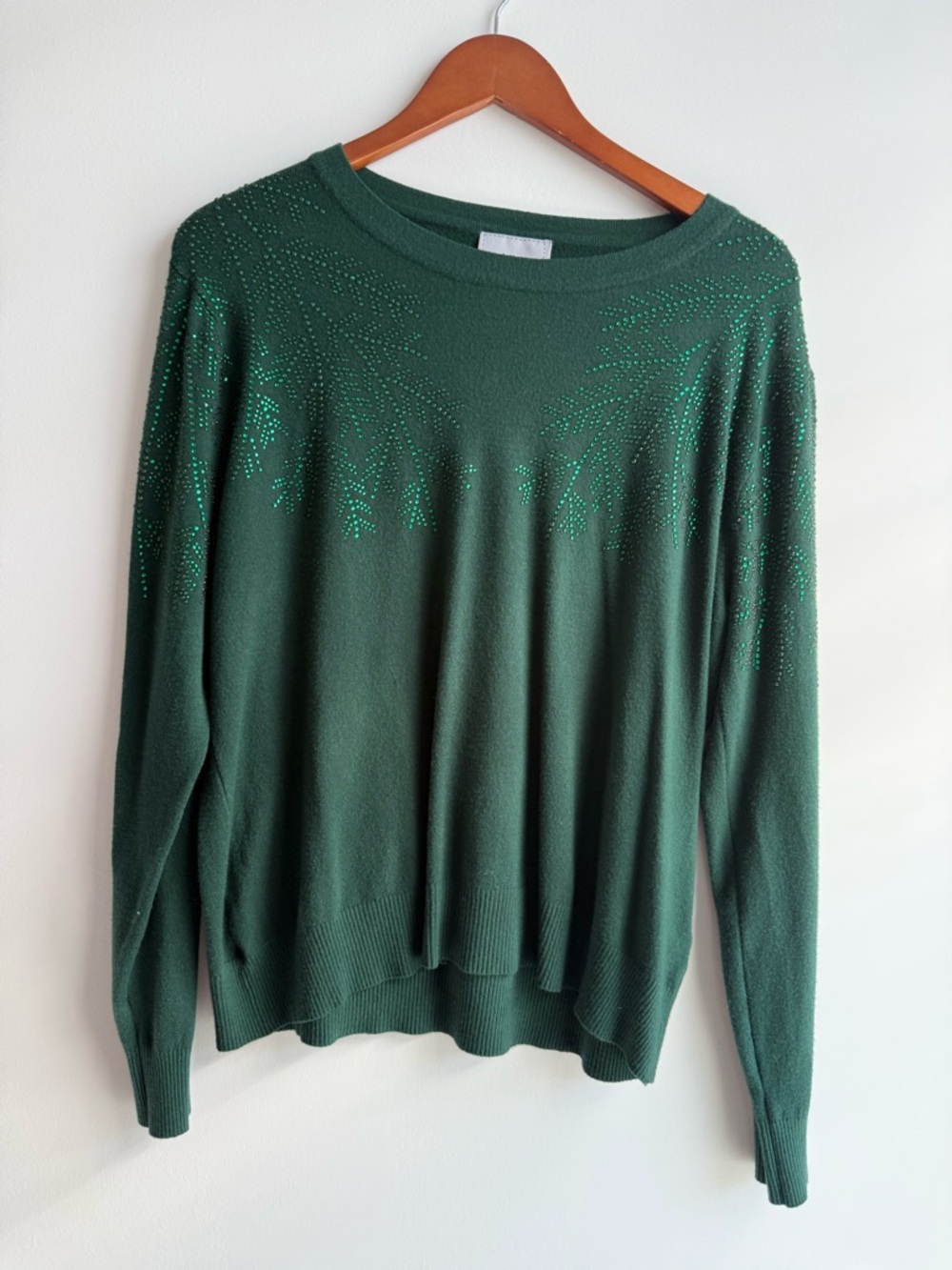 Milano Dark Green Ribbed Knit Sweater